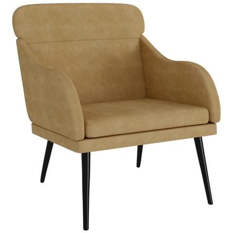 Poltrona Marrone 63x76x80 Cm Velluto - Foto 1