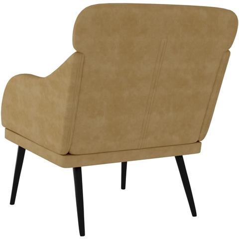 Poltrona Marrone 63x76x80 Cm Velluto - Foto 2