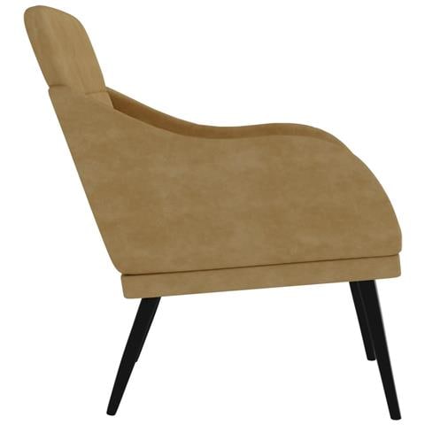 Poltrona Marrone 63x76x80 Cm Velluto - Foto 8