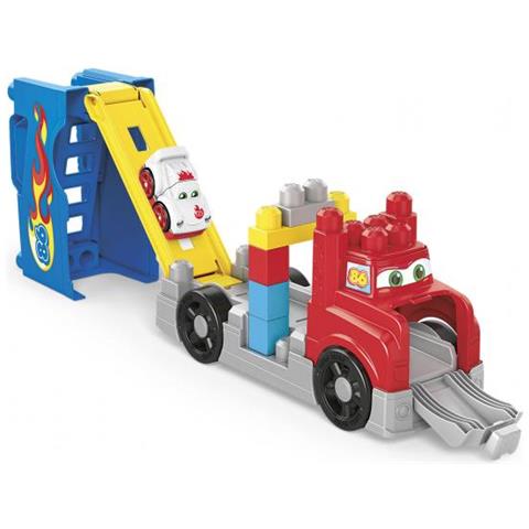 Fisher Price Blocchi Per Bambini Giocattolo Da Costruzione Per Auto Da Corsa, Attrezzatura Da Costruzione E Da Corsa Con 16 Pezzi, 5 Suoni E Pista Da Corsa, Rosso, Idee Regalo Per Bambini - Foto 2
