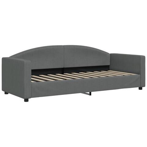 Divano Letto Con Materasso Grigio Scuro 80x200 Cm In Tessuto - Foto 9