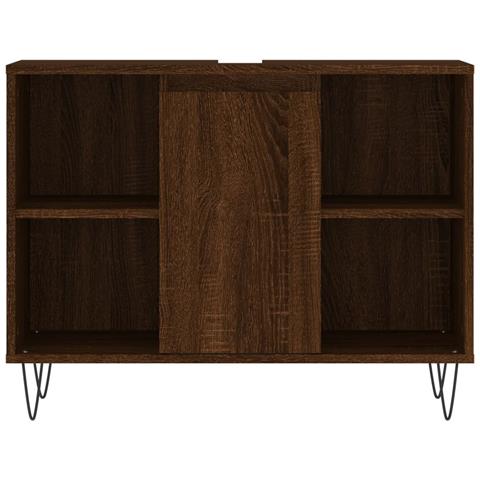 Armadietto Bagno Rovere Marrone 80x33x60cm In Legno Multistrato - Foto 2
