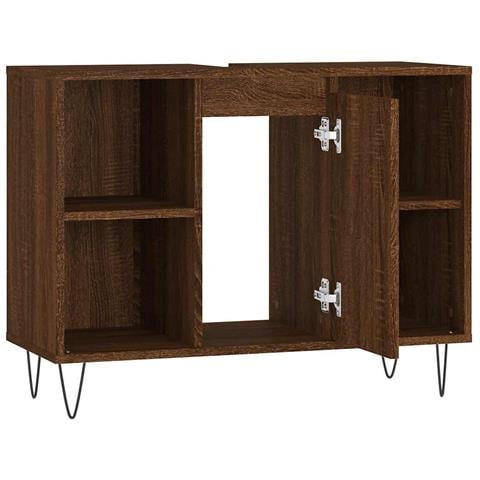 Armadietto Bagno Rovere Marrone 80x33x60cm In Legno Multistrato - Foto 10