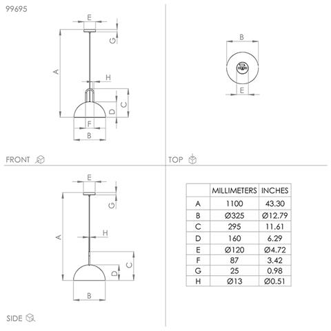 Lampadario Industrial Calmanera 1 Luce Acciaio Bianco E Ottone - Foto 2
