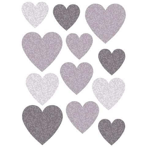 Adesivo Murale Cuori Grigio - Foto 1