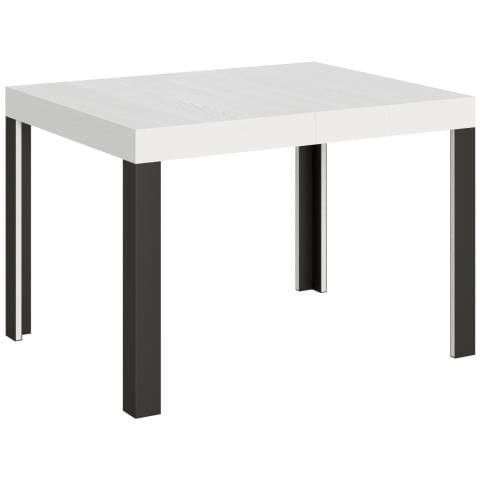 Tavolo Allungabile 80x120/204 Cm Linea Telaio Antracite - Bianco Frassino - Foto 1