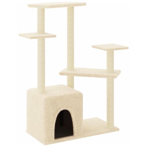 Albero Per Gatti Con Tiragraffi In Sisal Crema 107,5 Cm - Foto 1