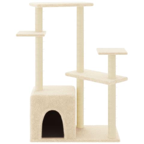 Albero Per Gatti Con Tiragraffi In Sisal Crema 107,5 Cm - Foto 2