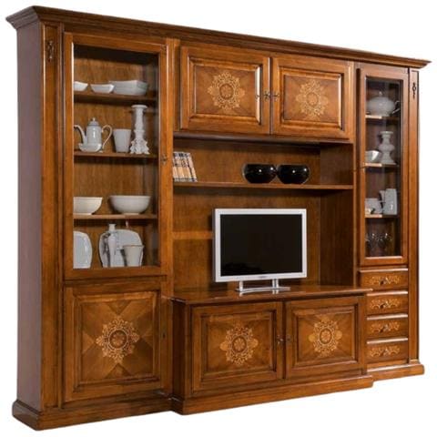 Parete Attrezzata Porta Tv In Legno Bassano L. 298 P. 56 H. 237 - Foto 1