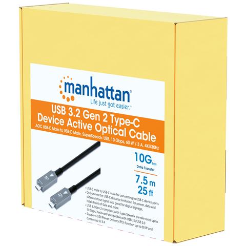 Cavo Ottico Attivo Dati E Video Usb 3.2 Gen 2 Usb-c M /m Fibra Ottica 4k 7,5 M - Foto 2