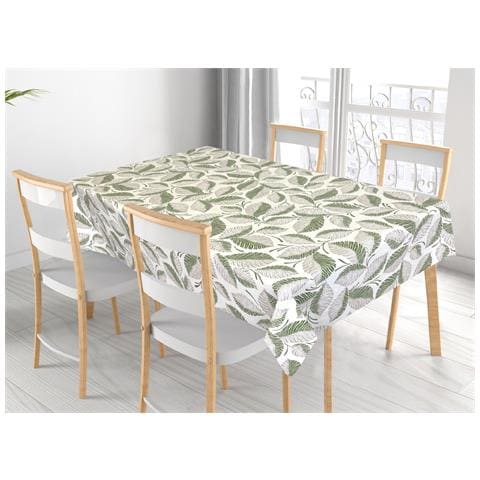 Tovaglia Per Salotto Cucina Tavolo 100% Cotone Made In Italy Jungle Rp 140x180 Verde - Foto 1