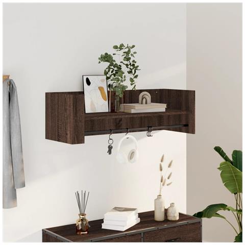 Mensola A Muro Rovere Marrone 100x35x30,5 Cm Legno Multistrato - Foto 1