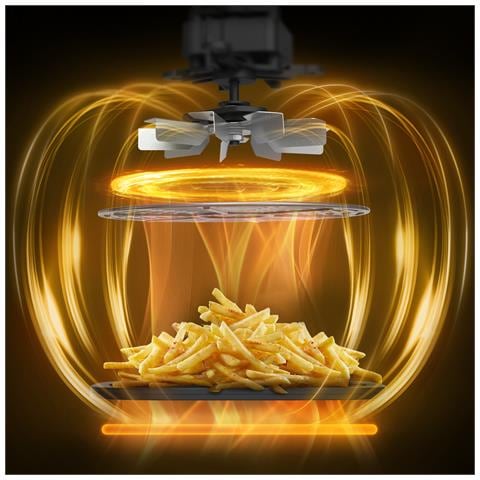 Easy Fry XL Surface FW402HE0 friggitrice Singolo Indipendente 2200 W Friggitrice ad aria calda Nero, Grigio - Foto 9