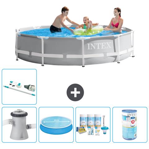 Piscina Fuori Terra - In Giro - 305x76 Cm - Grigio - Include Accessori Coordinati A1992 - Foto 1