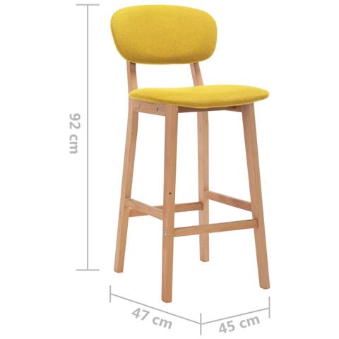 Lusso Casadino -  Sgabelli Da Bar 2 Pz Giallo Senape In Tessuto - Foto 8