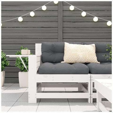 Lusso Casadino - Divano Giardino Senza Braccioli Con Cuscino Bianco Legno Pino - Foto 2