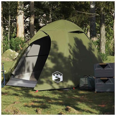 Tenda da Campeggio a Cupola 2 Persone Verde Oliva Impermeabile - Foto 1