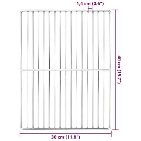 Griglia BBQ rettangolare 40x30 cm in acciaio inox 304 - Foto 6