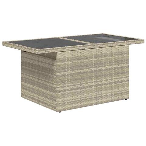 Set Divani da Giardino 9 Pezzi con Cuscini Grigio Chiaro Polyrattan, Divano Giardino per 2 Persone con Spazio Stoccaggio e Cuscini Grigio Chiaro Polyrattan - Foto 2
