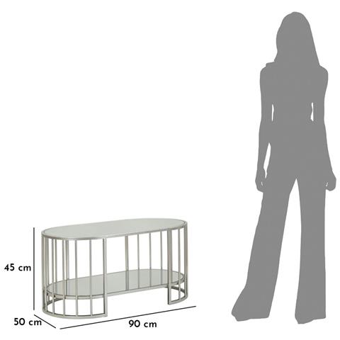 Tavolino Mf793 - Argento - Metallo - 90x50x45 Cm - Foto 8