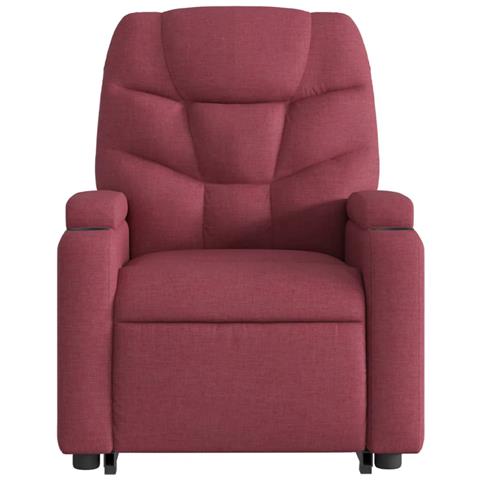 Poltrona Alzapersona Massaggio Reclinabile Rosso Vino Tessuto - Foto 9