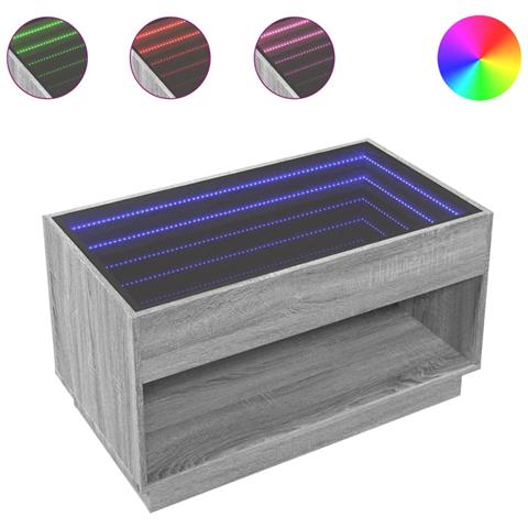 Tavolino da Salotto con LED Infinity Rovere Sonoma 90x50x50 cm - Foto 1