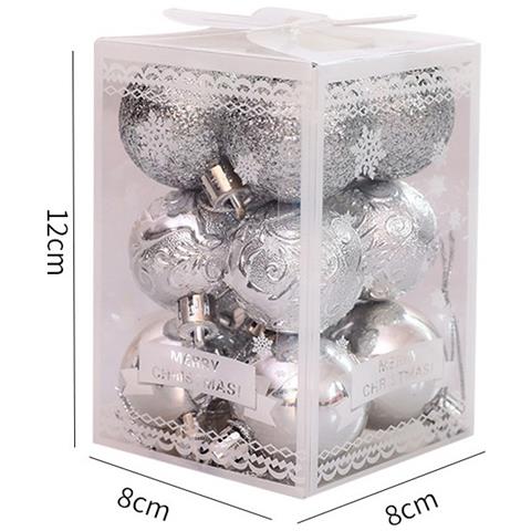 Palline Di Natale rangibili (12 Pezzi) Per Decorazioni Natalizie Silver - Foto 2