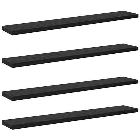 Scaffale 4 pcs Nero 60 x 10 x 1.5 cm Legno multistrato - Foto 1