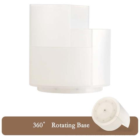 Organizzatore Rotante A 360 Gradi Per Pennelli E Penne Da Trucco - Contenitore Da Scrivania Transparent+white - Foto 2