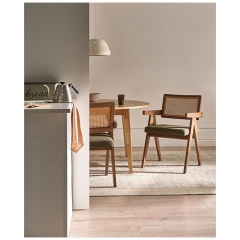 Set Di 2 Sedie Da Pranzo Ava Legno Marrone Scuro /verde - Foto 1