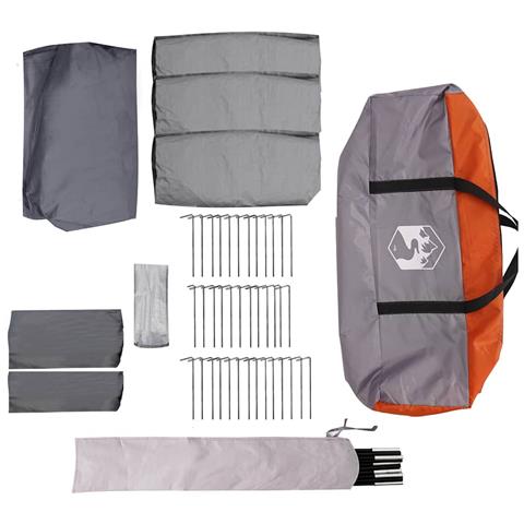 Tenda Familiare con tetto Grigio e arancione 760 x 645 x 230 cm - Foto 9