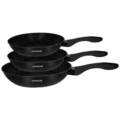Set Di 3 Padelle 20/24/28 Cm Con Rivestimento Minerale Antiaderente, Nero - Foto 1