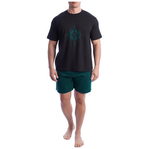 Pigiama Estivo Da Uomo In Cotone A Maniche Corte Kl30000 - Foto 1