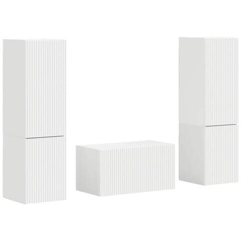 Set mobile TV 5 pcs Bianco Legno multistrato - Foto 1