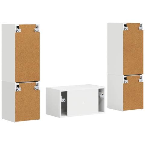 Set mobile TV 5 pcs Bianco Legno multistrato - Foto 9