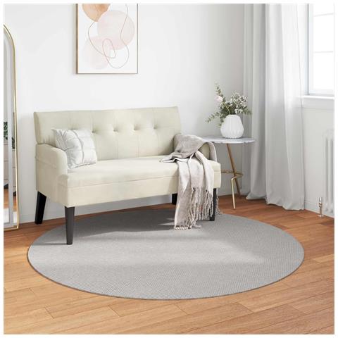 Tappeti per area HUARTE Crema e Grigio Ø 160 CM Poliestere - Foto 2