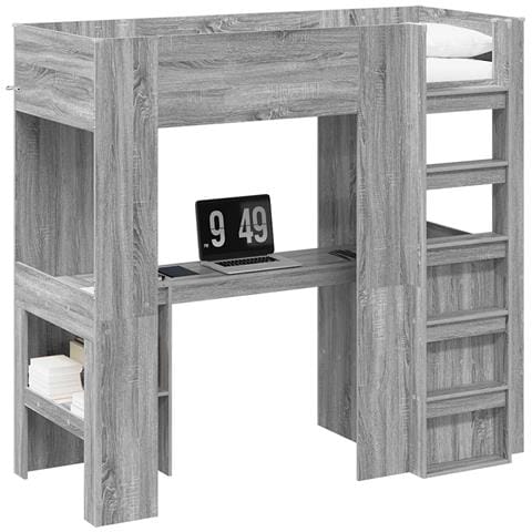 Struttura letto a castello con scrivania Grigio Sonoma - Foto 1