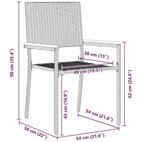 Set da Pranzo per Giardino 7 pcs Grigio polyrattan - Foto 9