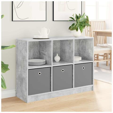 Credenza con cassetto Grigio cemento 102 x 32 x 73,5 cm - Foto 2