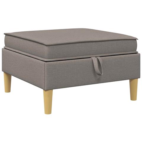 Pouf con Storage Tortora Tessuto - Foto 1