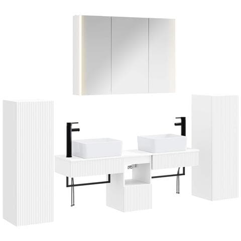 Set di mobili per il bagno 6 pcs Bianco - Foto 1