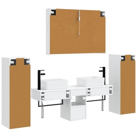 Set di mobili per il bagno 6 pcs Bianco - Foto 9