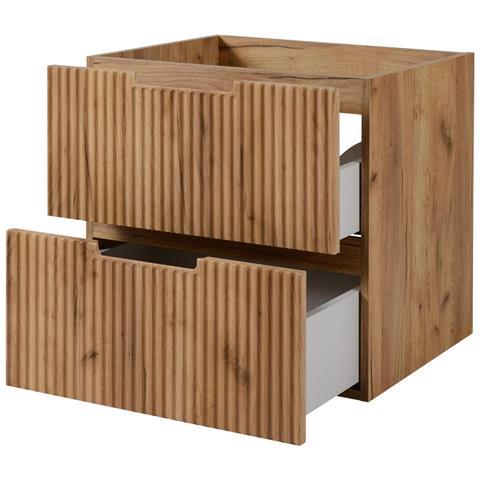 Mobile sottolavabo per bagno, Marrone e nero, 120 cm, 4 cassetti con chiusura ammortizzata, Mobili da bagno moderni - Foto 2