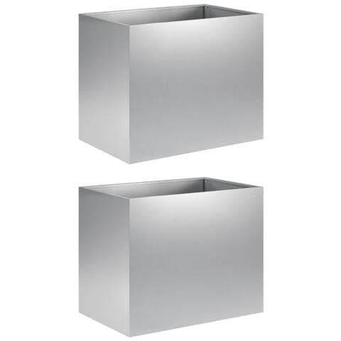 Vaso da giardino 2 pz Argento 50 x 40 x 50 cm Acciaio zincato - Foto 1