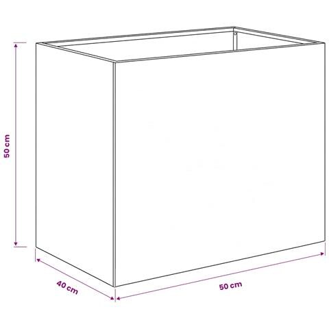 Vaso da giardino 2 pz Argento 50 x 40 x 50 cm Acciaio zincato - Foto 8