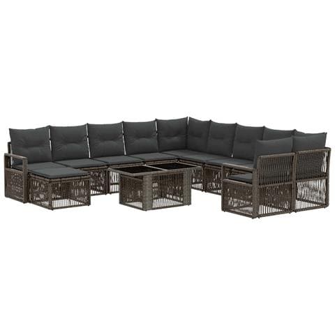 Set Divano da Giardino 12 pz Grigio e Grigio Scuro polyrattan - Foto 1