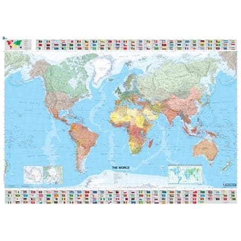 Il mondo 1:28.500.000. Carta plastificata - Foto 1