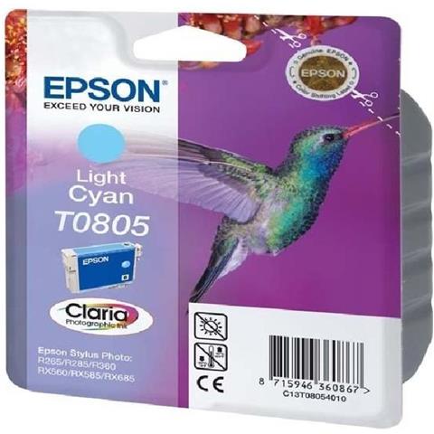 C13T08054021 Cartuccia Ink Originale Ciano Chiaro per Stylus R265 / RX560 / R360 - Foto 16