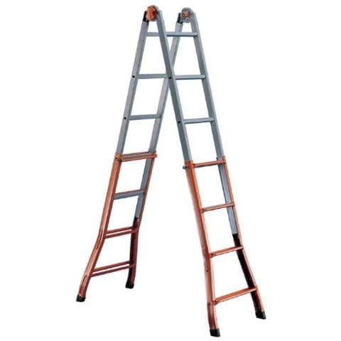 Scala Telescopica in Acciaio 4+4 Gradini H max 3,77 Mt - Foto 2