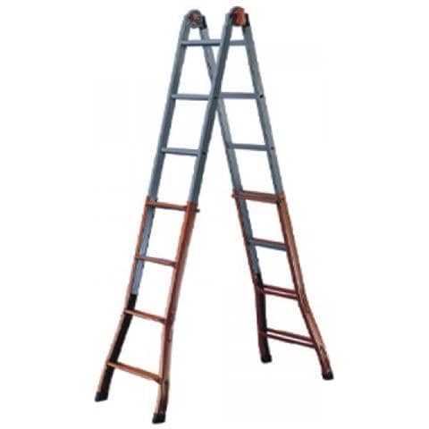 Scala Telescopica in Acciaio 4+4 Gradini H max 3,77 Mt - Foto 3